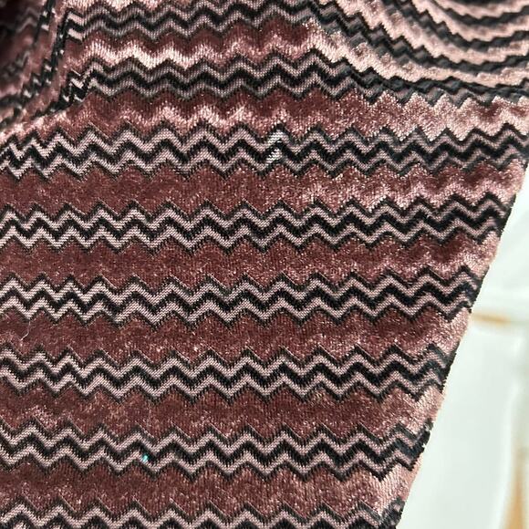 Candies Women Sleeveless Chevron Velour Mini Dress Brown Boho Grunge Size XS - Picture 2 of 7